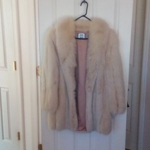 Norwegian Fox Knee Length Coat - Champagne Color